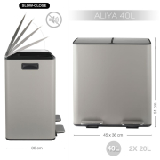 Prullenbak Spirella 2 x 20 L mat taupe