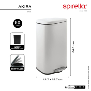 Prullenbak Spirella 50L mat grijs